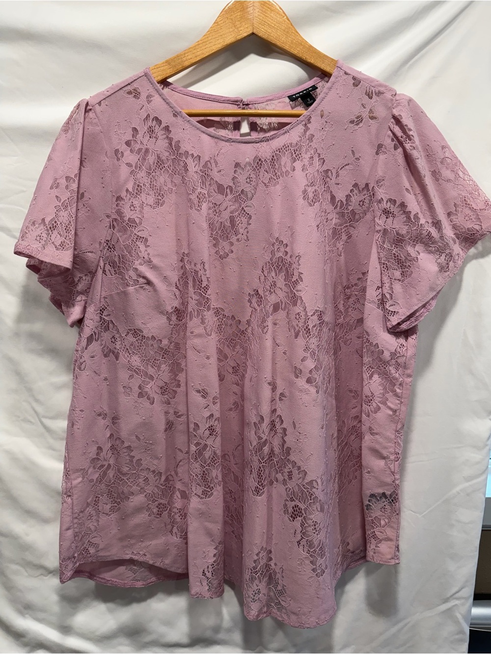 torrid Mauve Lace Short Sleeve Blouse